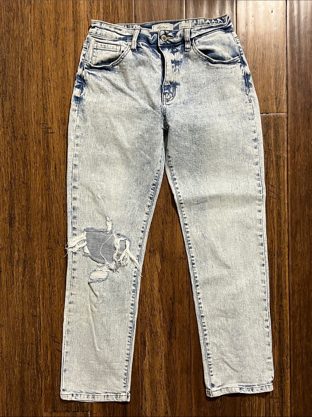 KanCan Signature High Rise Relaxed Jeans Size 27 Light Acid Wash